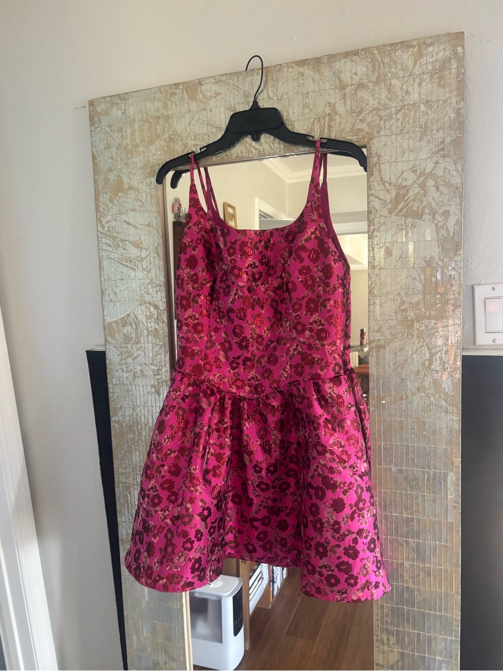 Corey Lynn Calter Hot Pink Floral Jacquard Mini Dress from Anthropologie